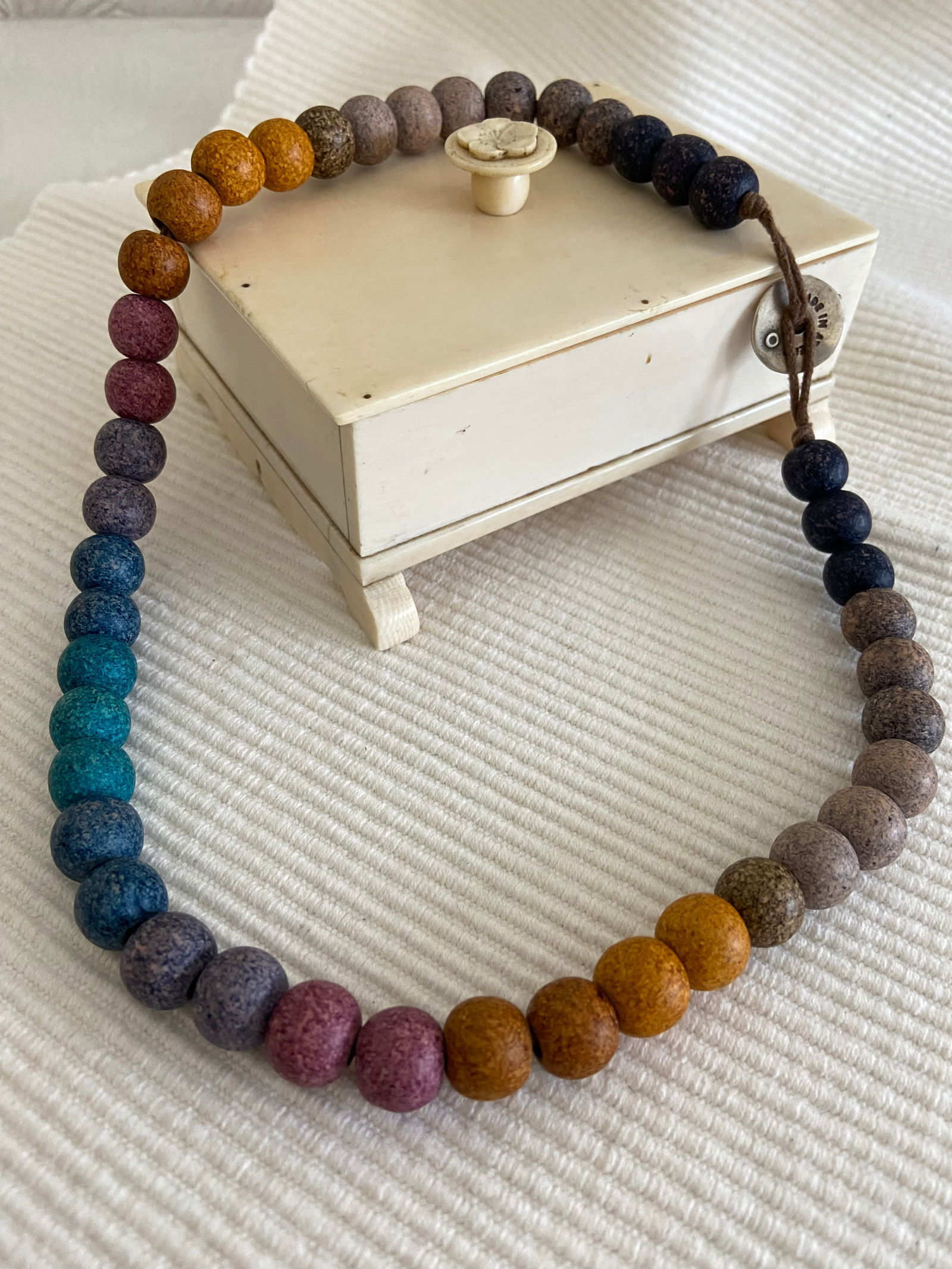 Aegean Sunset Multicolour Clay Ombre Bead Necklace - 2