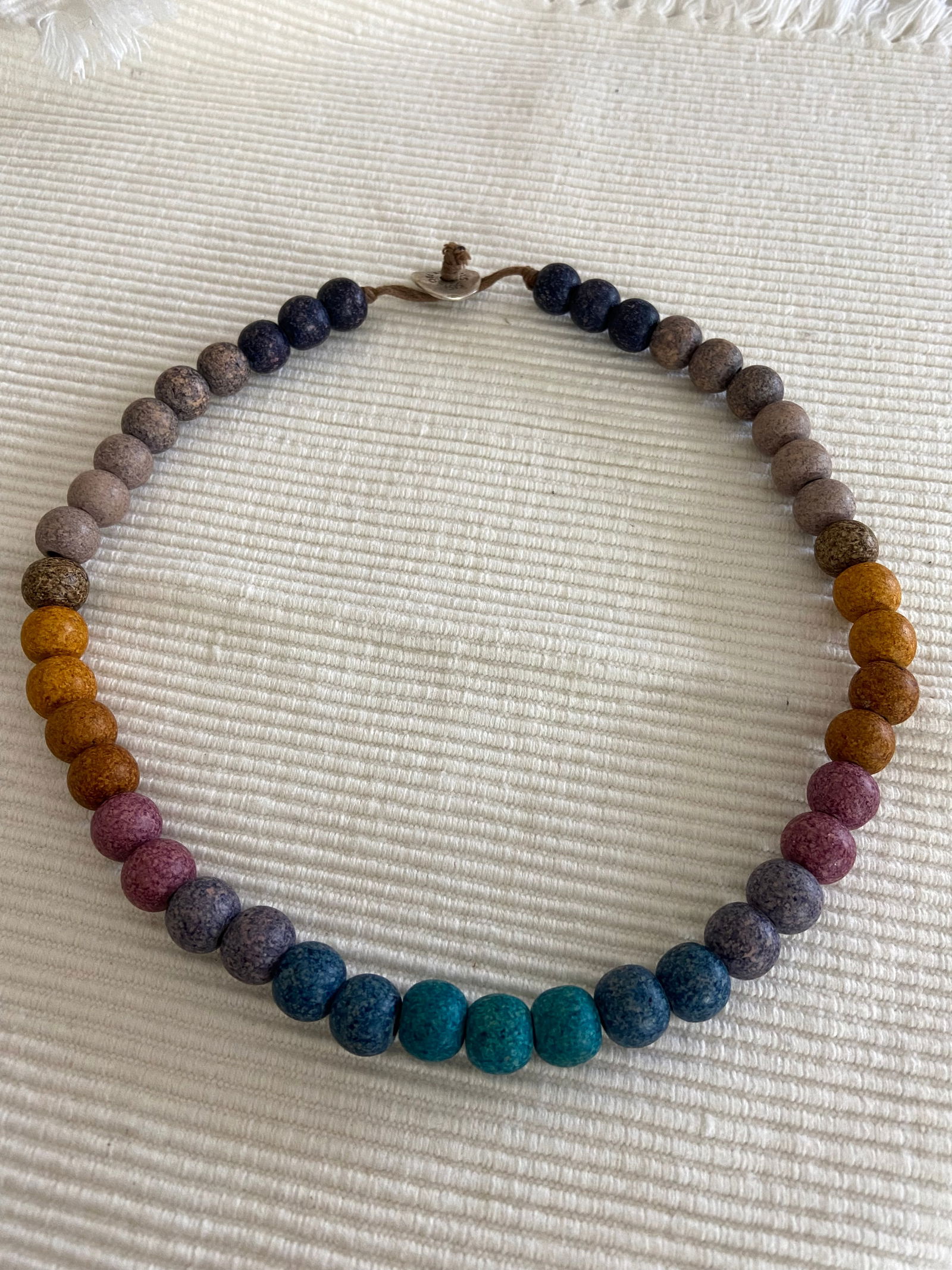 Aegean Sunset Multicolour Clay Ombre Bead Necklace - 6