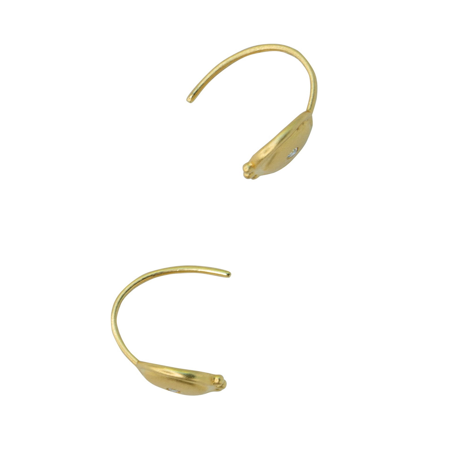 Oro 18K Gold Diamond Hook Earring - 3