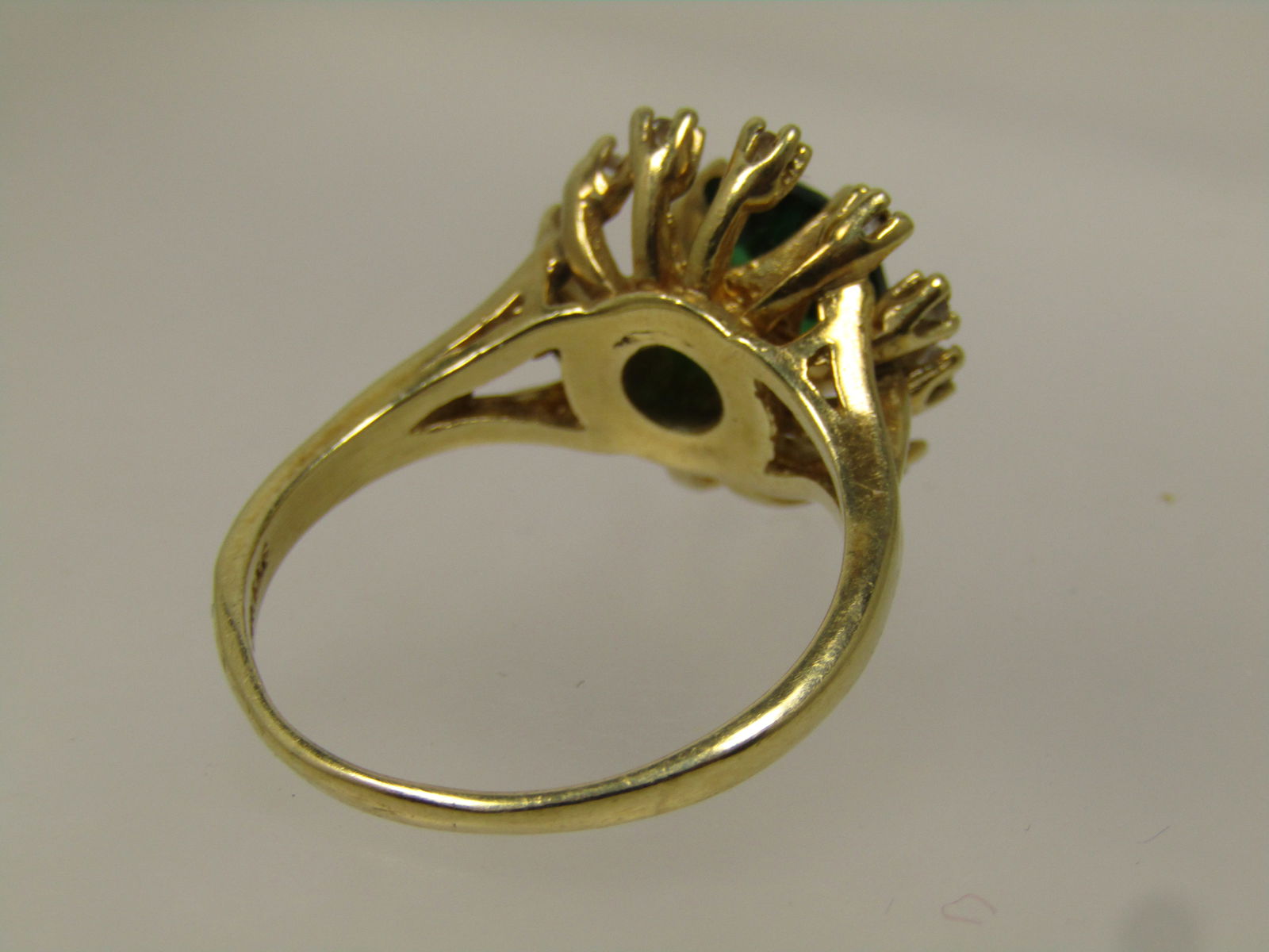 Vintage 14kt Green Spinal White Topaz Ring, Sz. 10, 1970's-1980's, Signed - 7