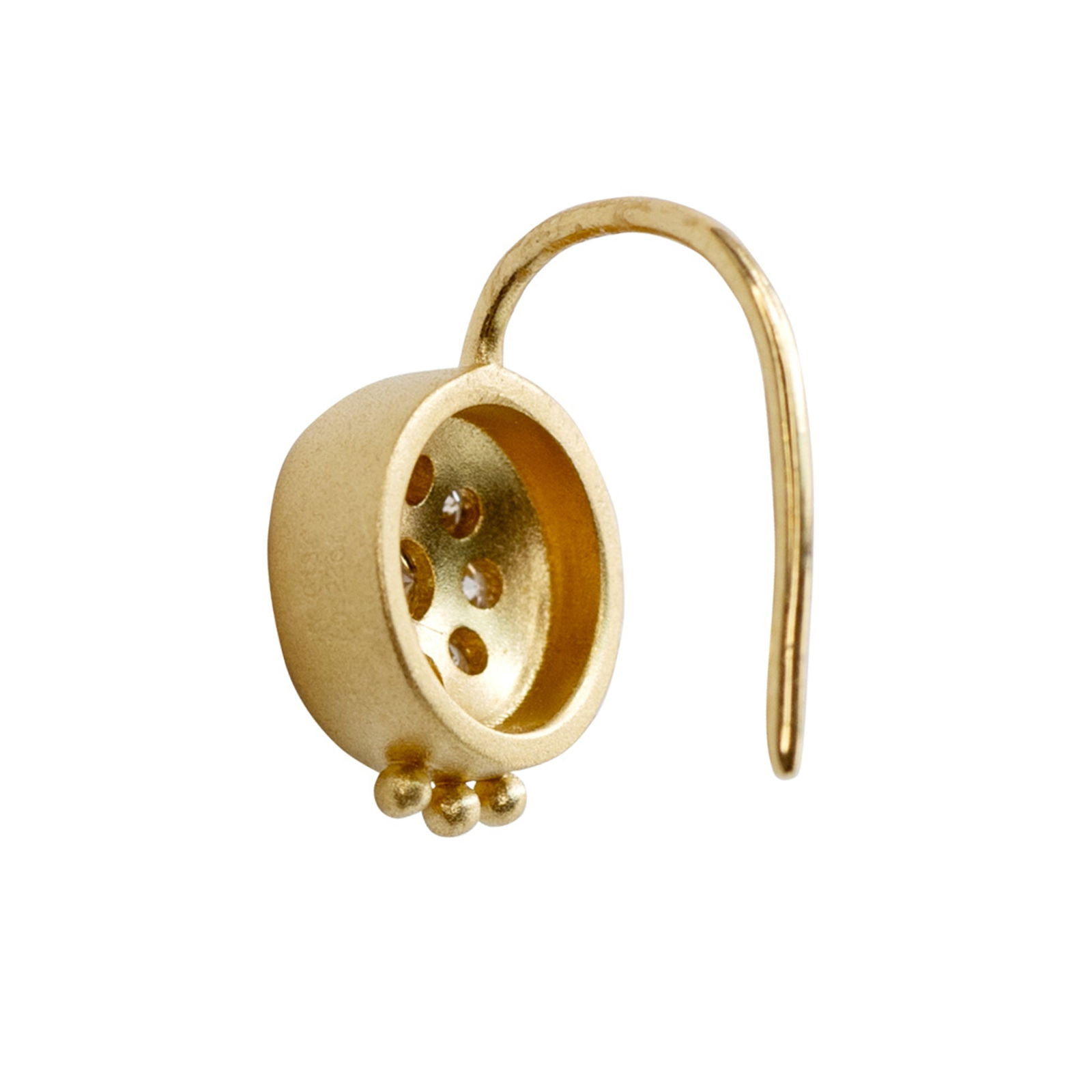 Muse 18K Gold Diamond Hook Earring - 6