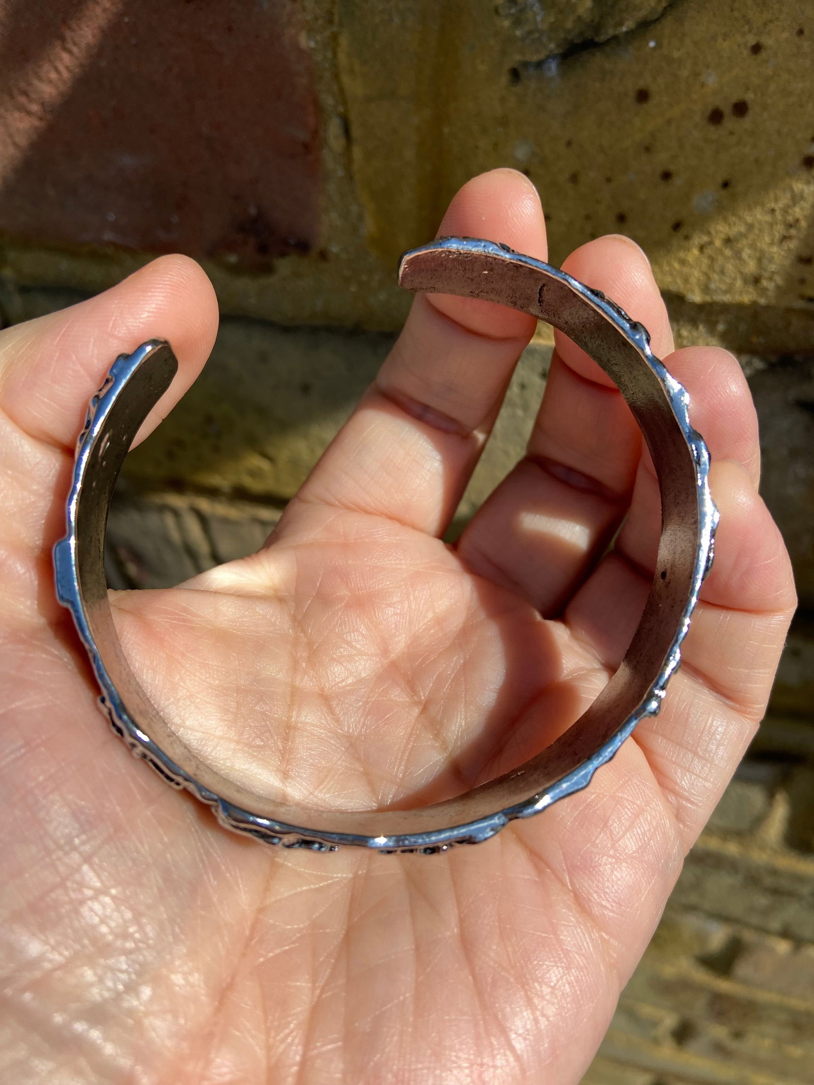 Wide Oni Skull Bangle – Titanium Steel - 9