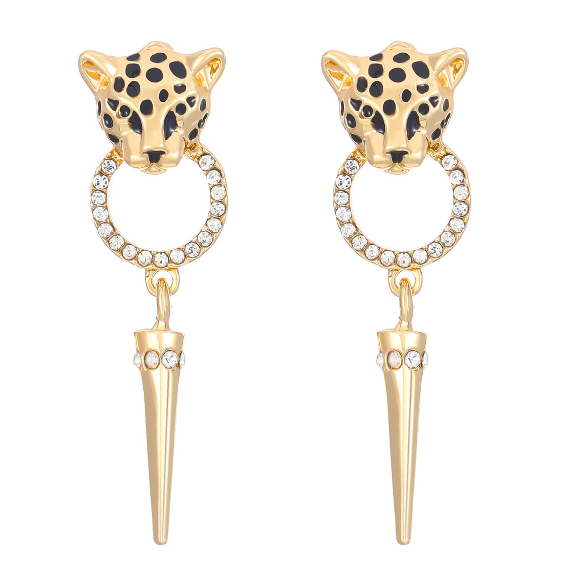 Gold-Plated Leopard Drop Earrings (1 of 6)
