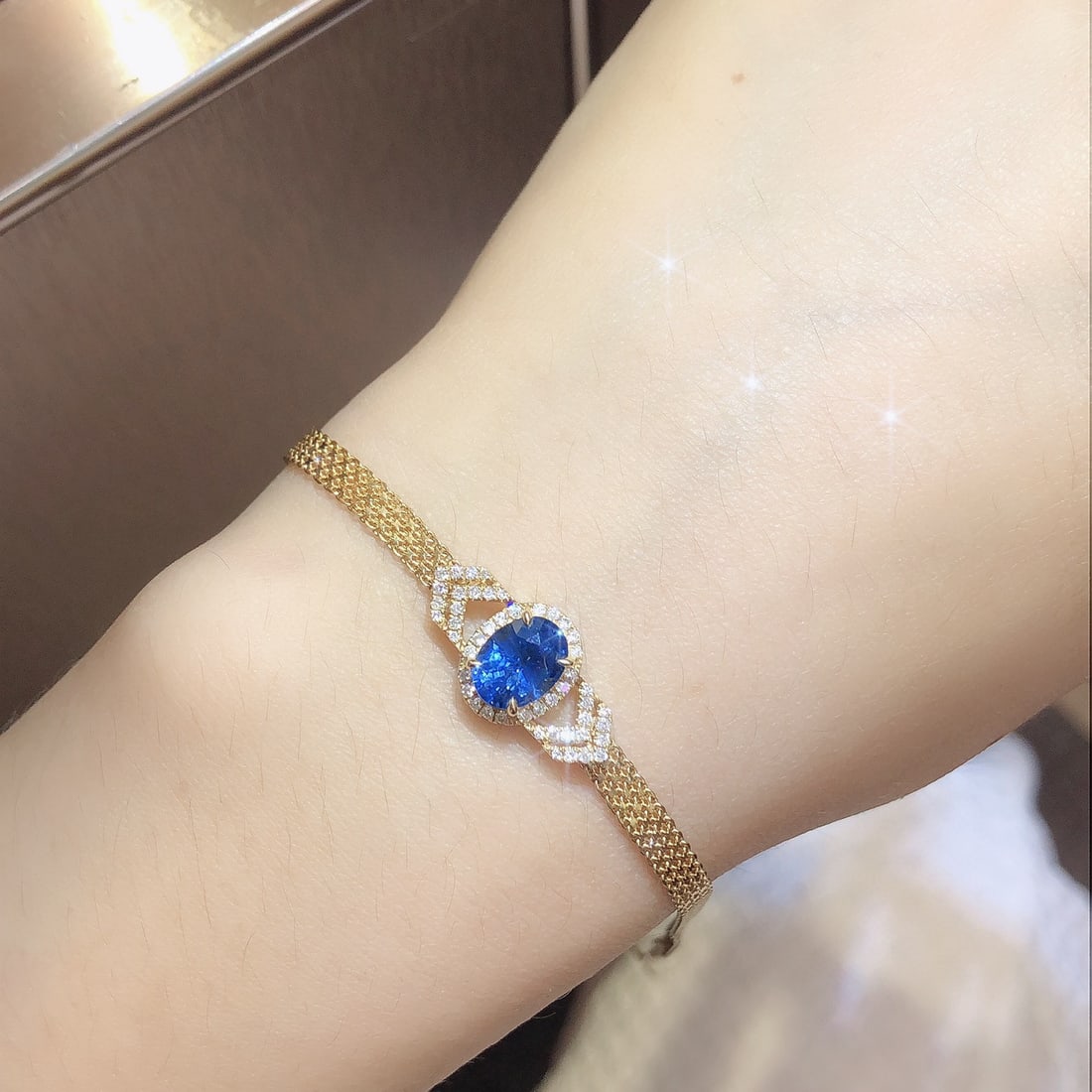 14K GOLD 1.92 CTW NATURAL SAPPHIRE & DIAMOND BRACELET - 6
