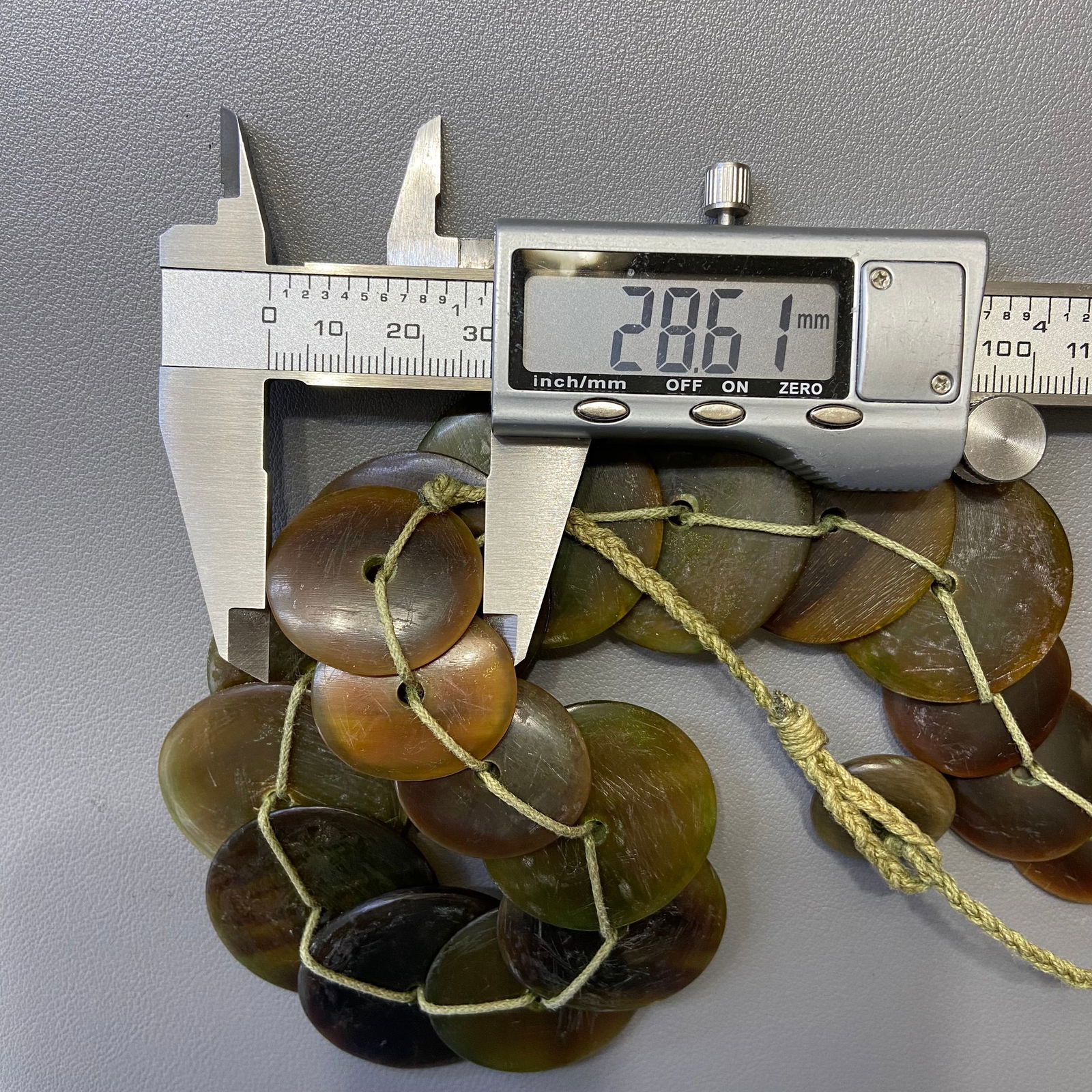 Vintage Tribal Horn Large Disc Beads Necklace - 10