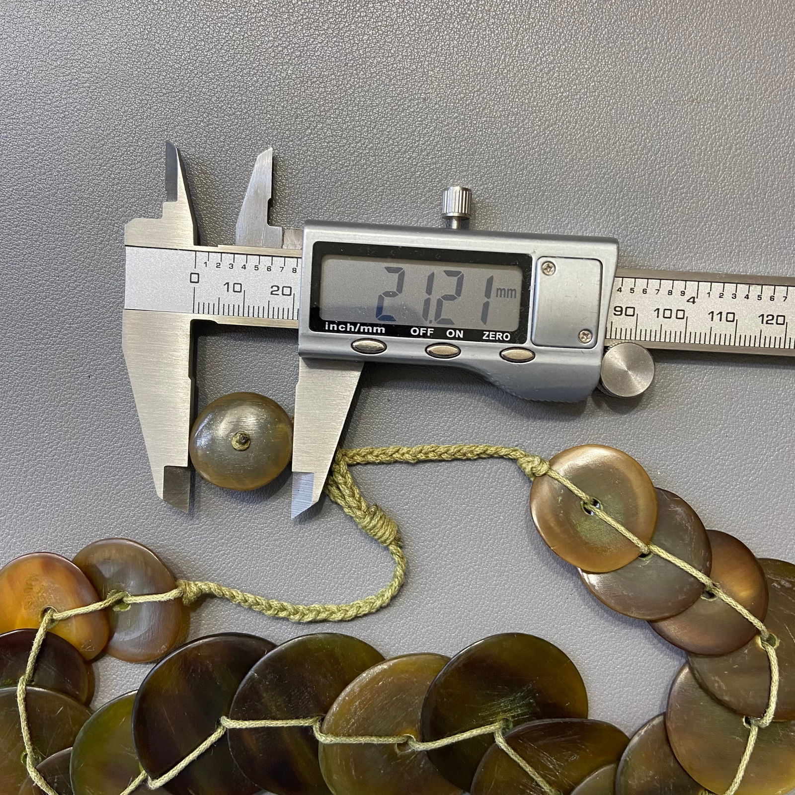 Vintage Tribal Horn Large Disc Beads Necklace - 11