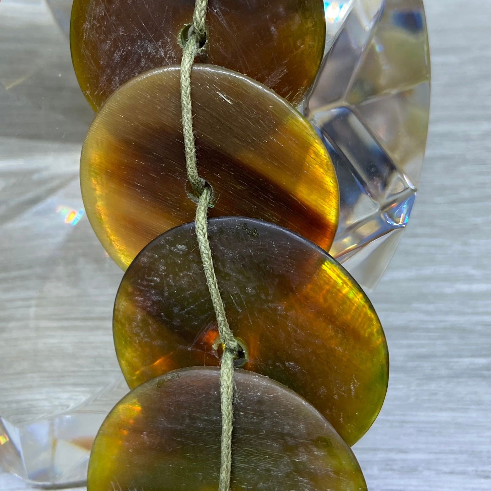 Vintage Tribal Horn Large Disc Beads Necklace - 5