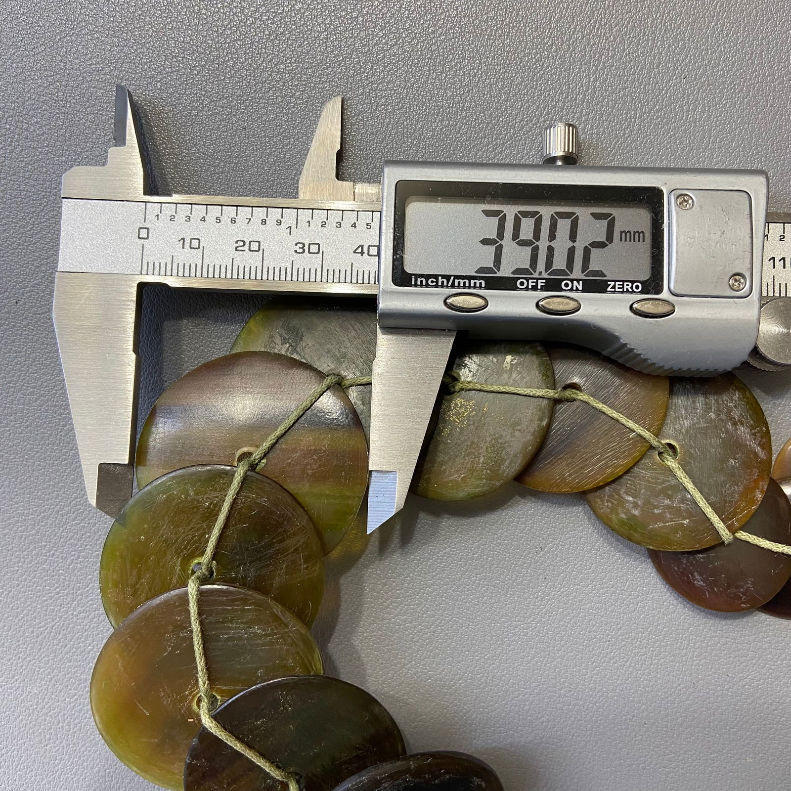 Vintage Tribal Horn Large Disc Beads Necklace - 9