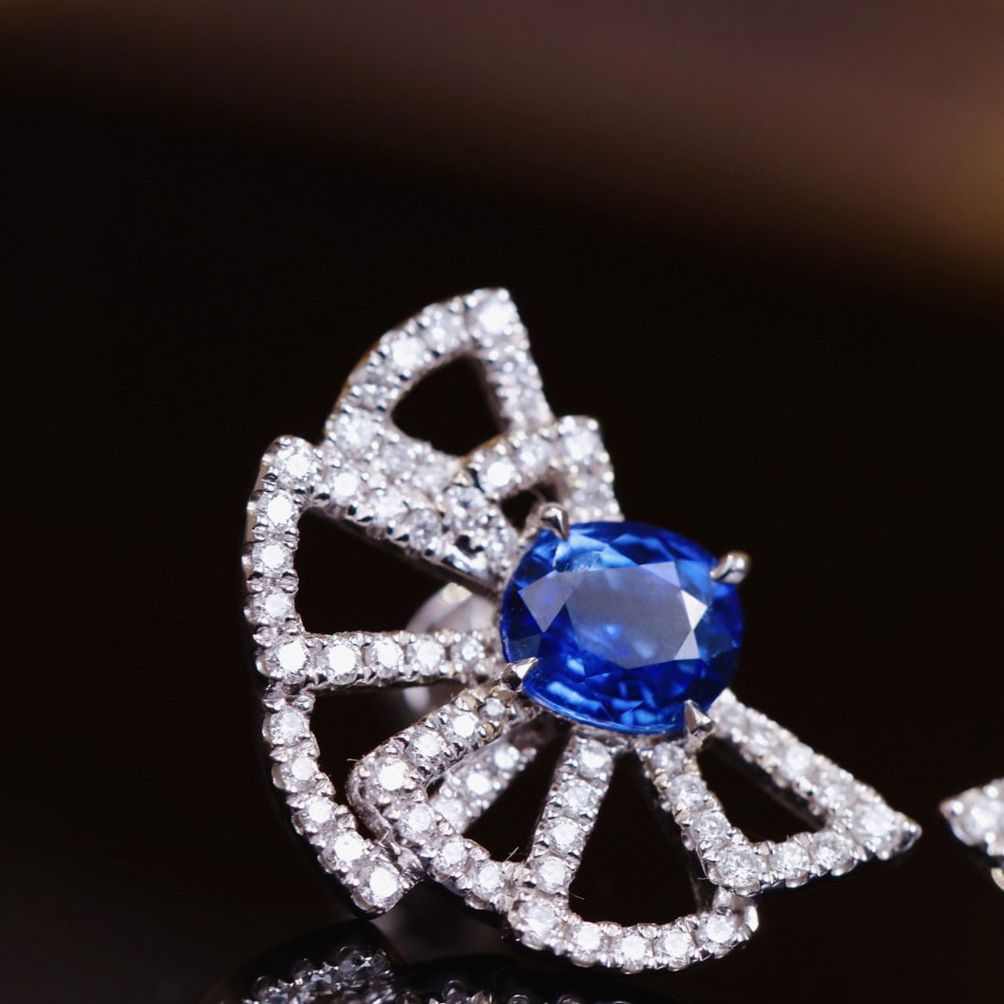 14K GOLD 2.21 CTW NATURAL SAPPHIRE & DIAMOND EARRINGS - 6