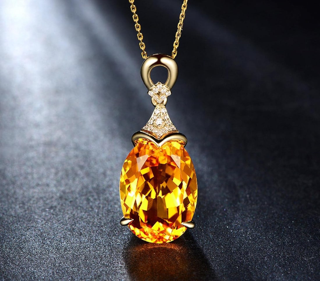 18k White Gold plated Cushion Cut Teardrop Created Sapphire Moissanite Pendant Necklace - 4