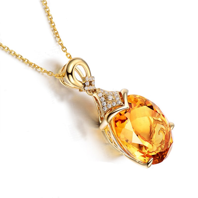 18k White Gold plated Cushion Cut Teardrop Created Sapphire Moissanite Pendant Necklace - 5