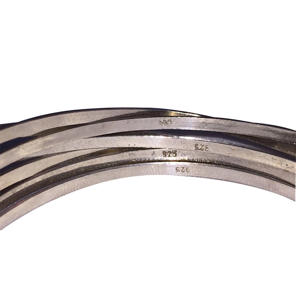 Polished Sterling Silver Tusk Horn Earrings - 5