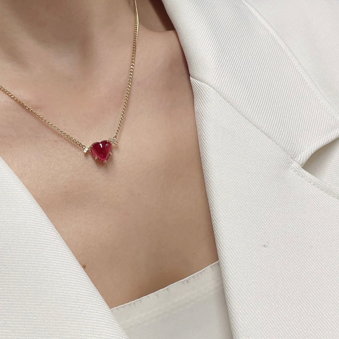 14K GOLD 3.51 CT NATURAL TOURMALINE & DIAMOND NECKLACE - 6