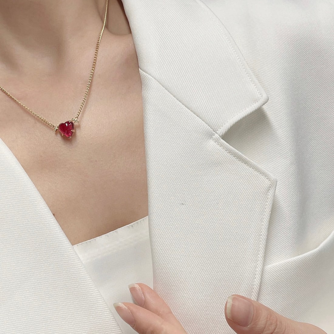 14K GOLD 3.51 CT NATURAL TOURMALINE & DIAMOND NECKLACE - 7