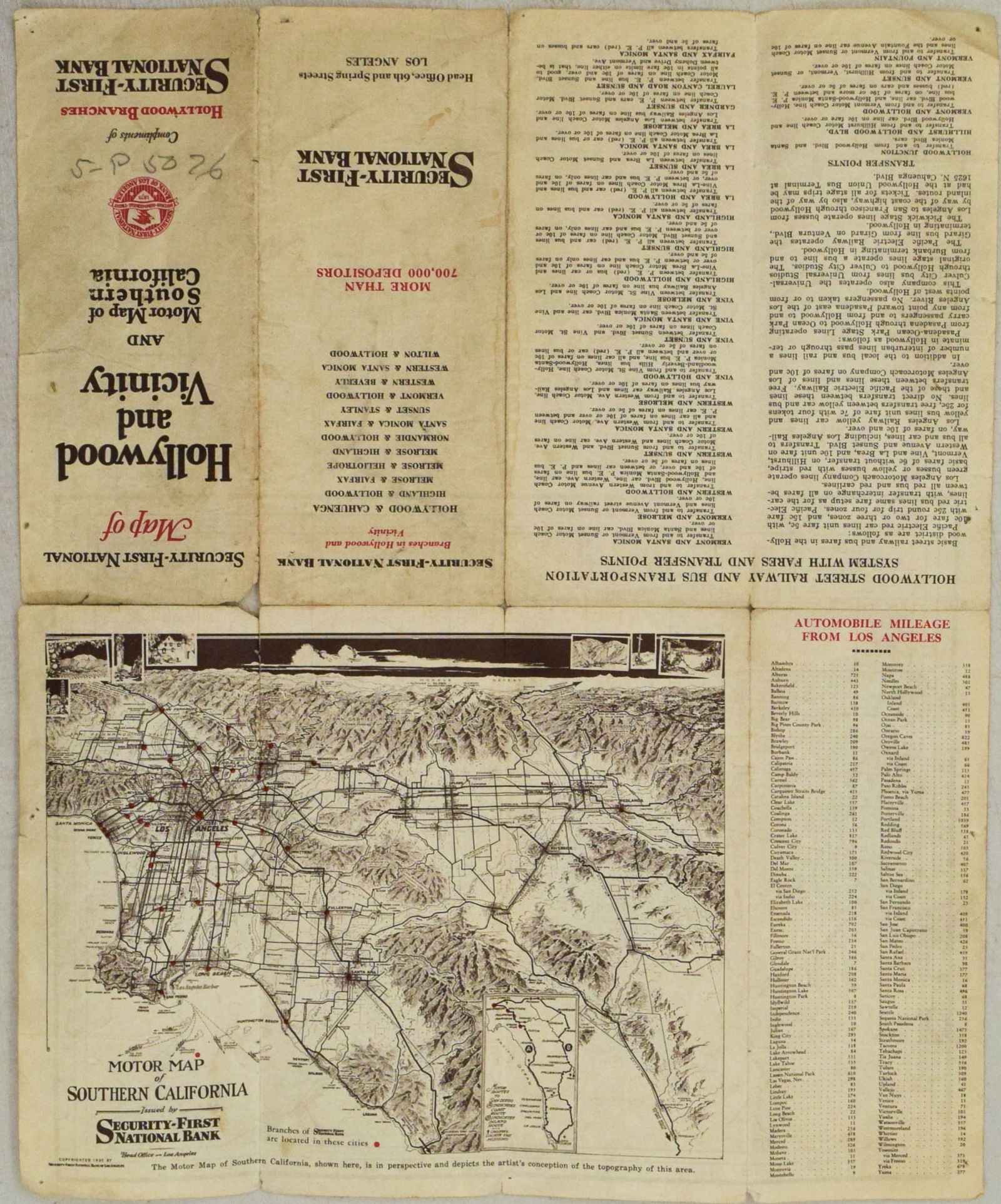 1930 Map of Hollywood, California -- Security-First National Bank Map of Hollywood and Vicinity - 2
