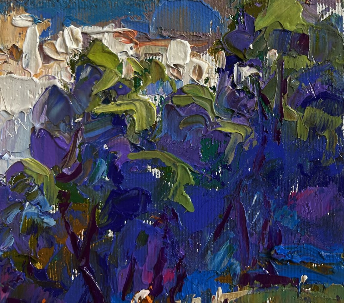 Oil painting A walk through the city park Alex Kalenyuk - 5