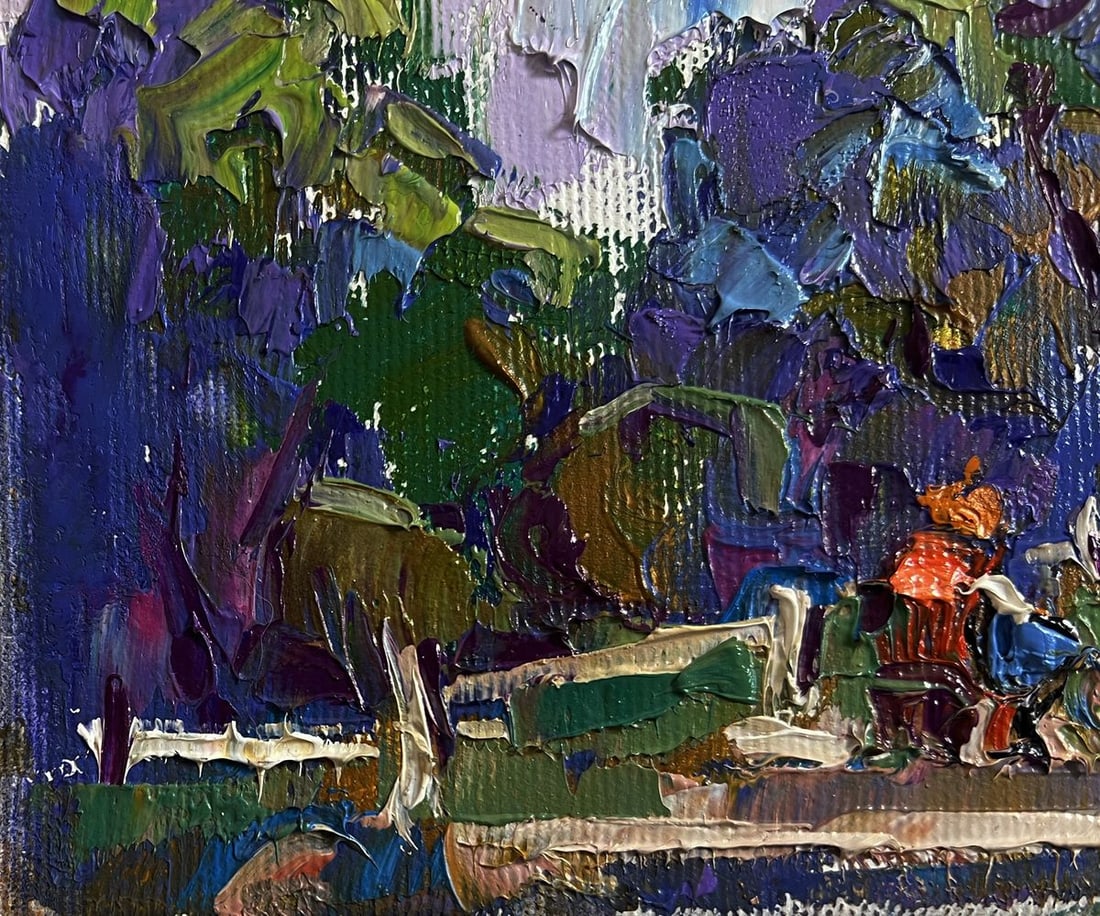 Oil painting A walk through the city park Alex Kalenyuk - 6