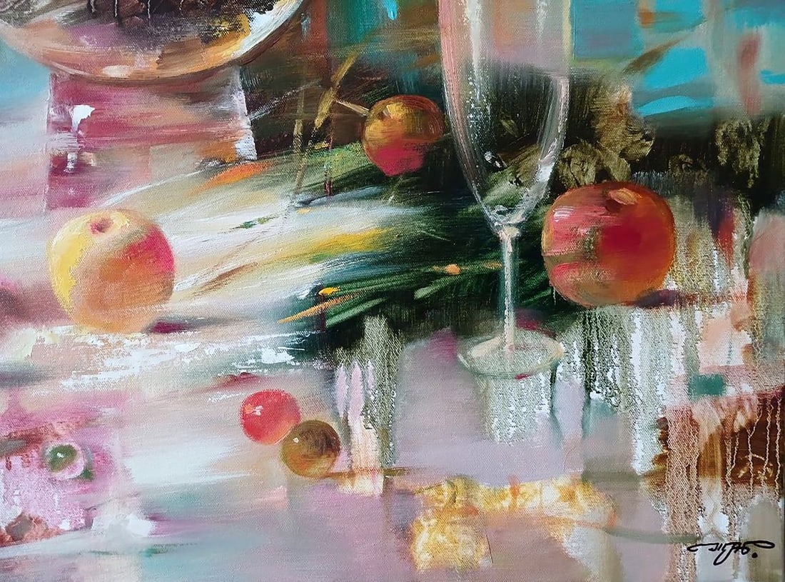 Abstract oil painting Gold fish Anatoly Tarabanov - 8