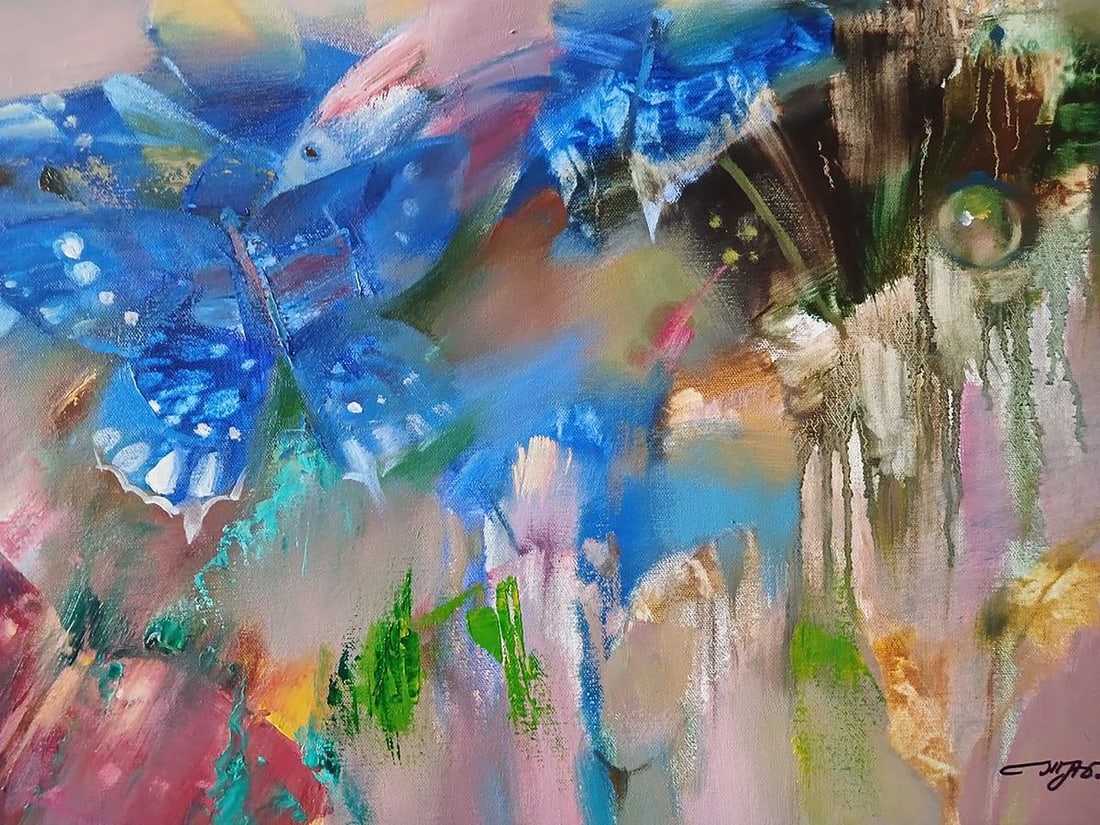 Abstract oil painting Butterflies Anatoly Tarabanov - 8