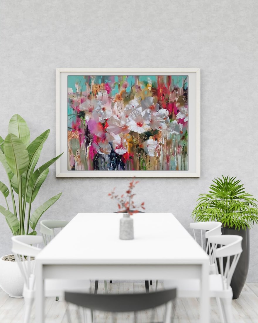 Abstract oil painting Cheerful flowers Anatoly Tarabanov - 2