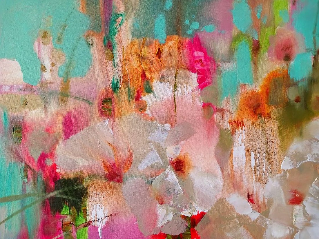 Abstract oil painting Cheerful flowers Anatoly Tarabanov - 4