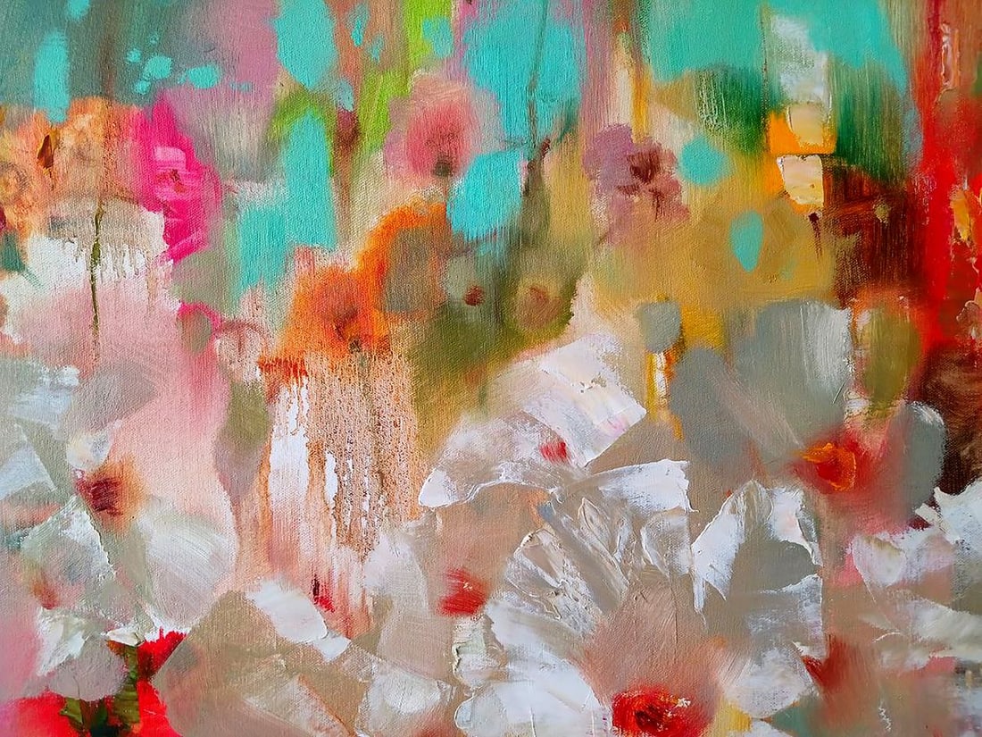 Abstract oil painting Cheerful flowers Anatoly Tarabanov - 5