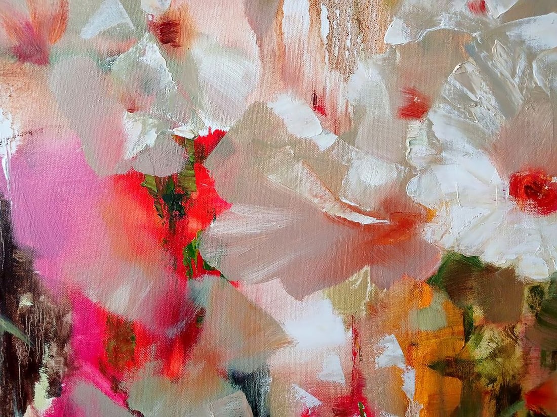 Abstract oil painting Cheerful flowers Anatoly Tarabanov - 6