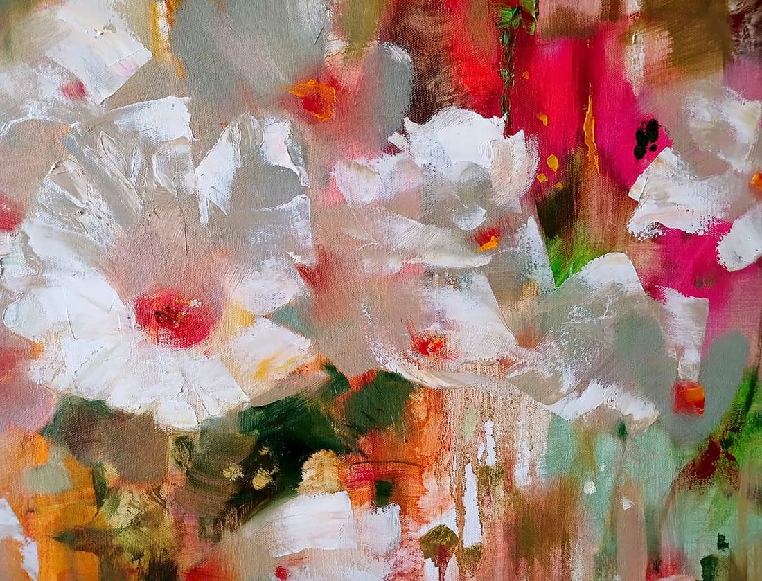 Abstract oil painting Cheerful flowers Anatoly Tarabanov - 7