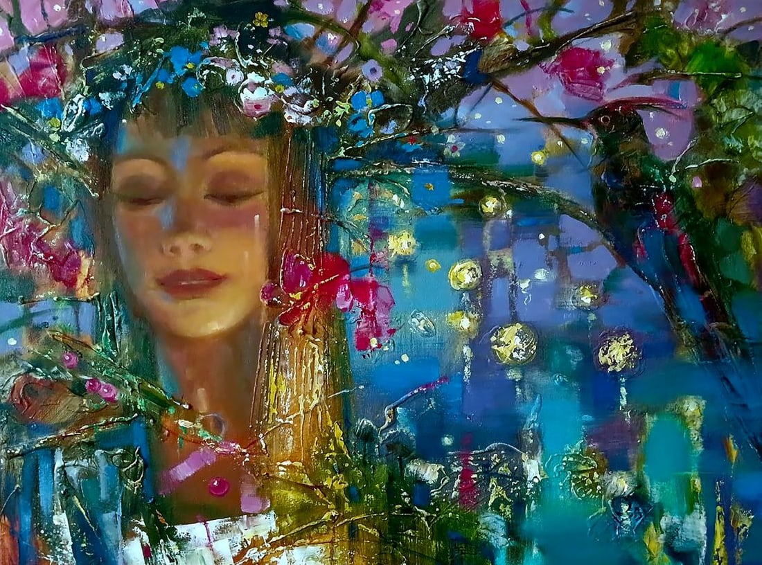 Abstract oil painting Kupala night Anatoly Tarabanov (1 of 9)