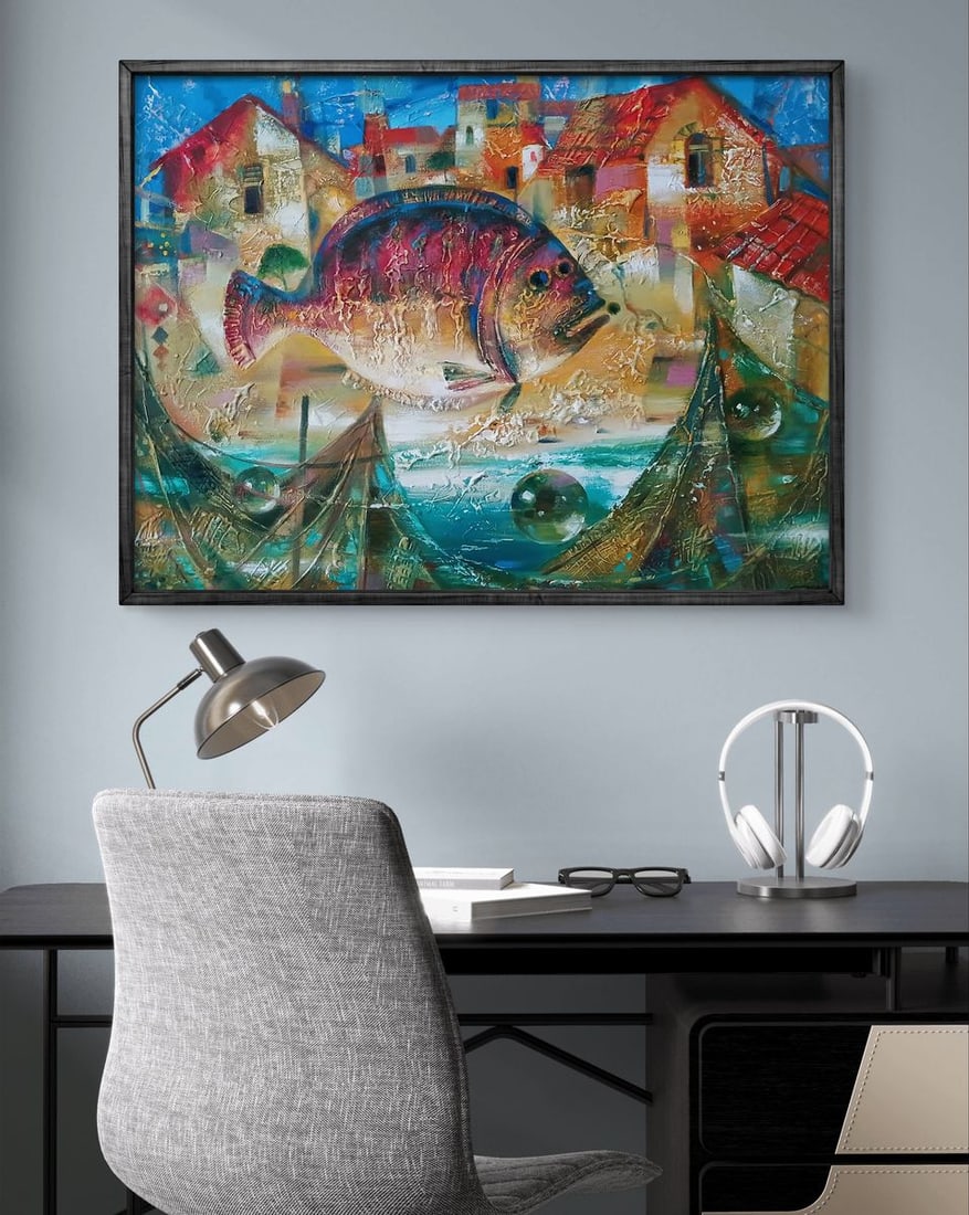 Abstract oil painting Big fish Anatoly Tarabanov - 2