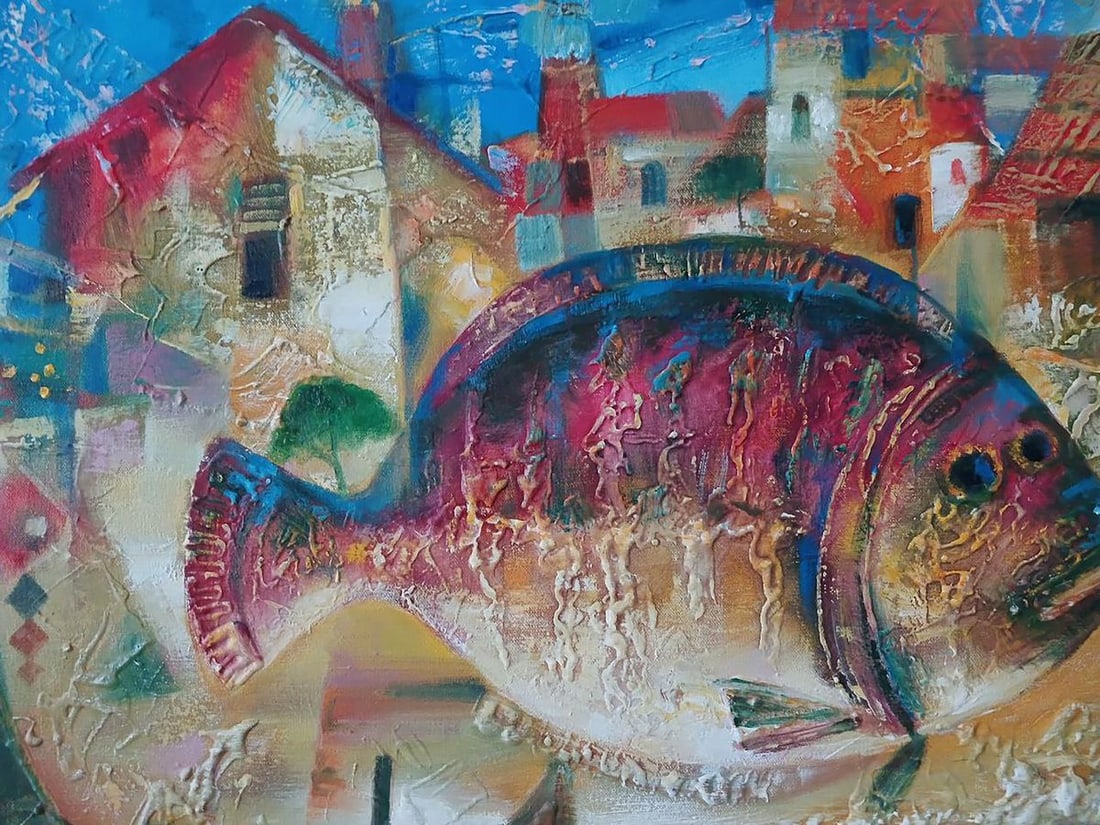 Abstract oil painting Big fish Anatoly Tarabanov - 4