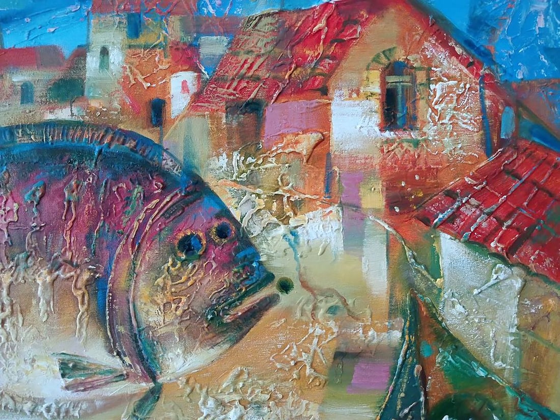Abstract oil painting Big fish Anatoly Tarabanov - 5