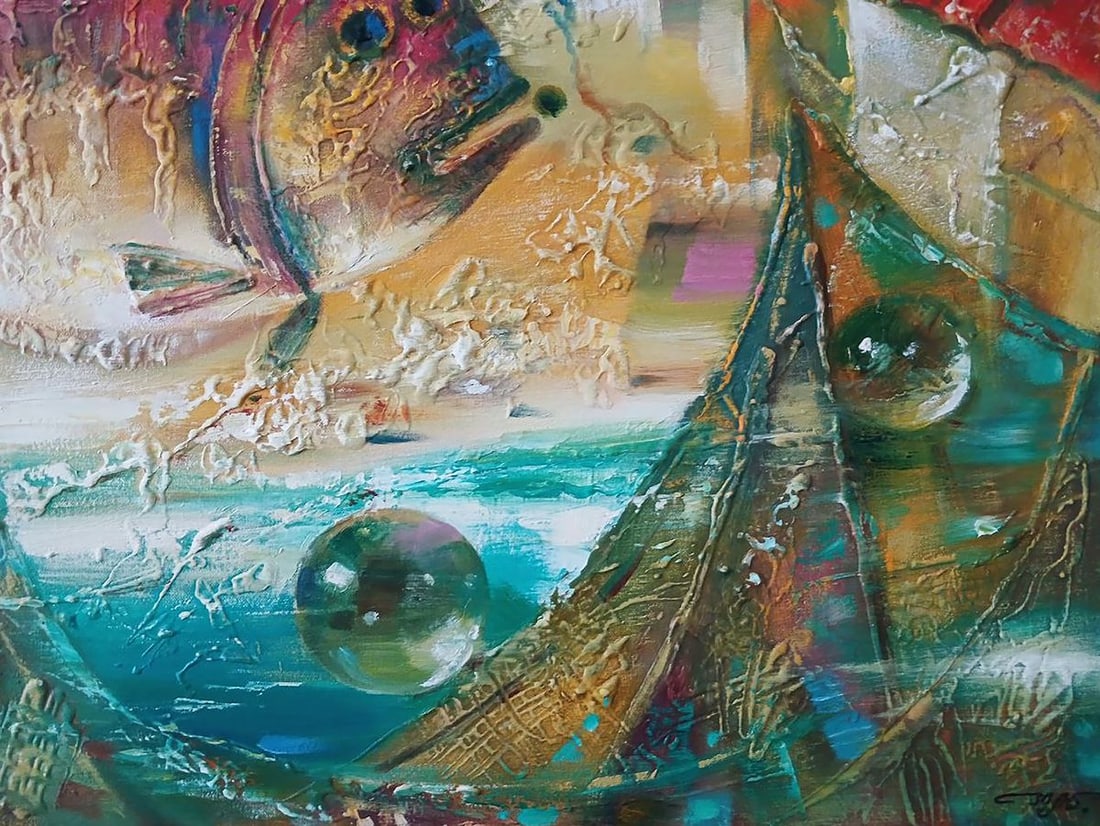 Abstract oil painting Big fish Anatoly Tarabanov - 7