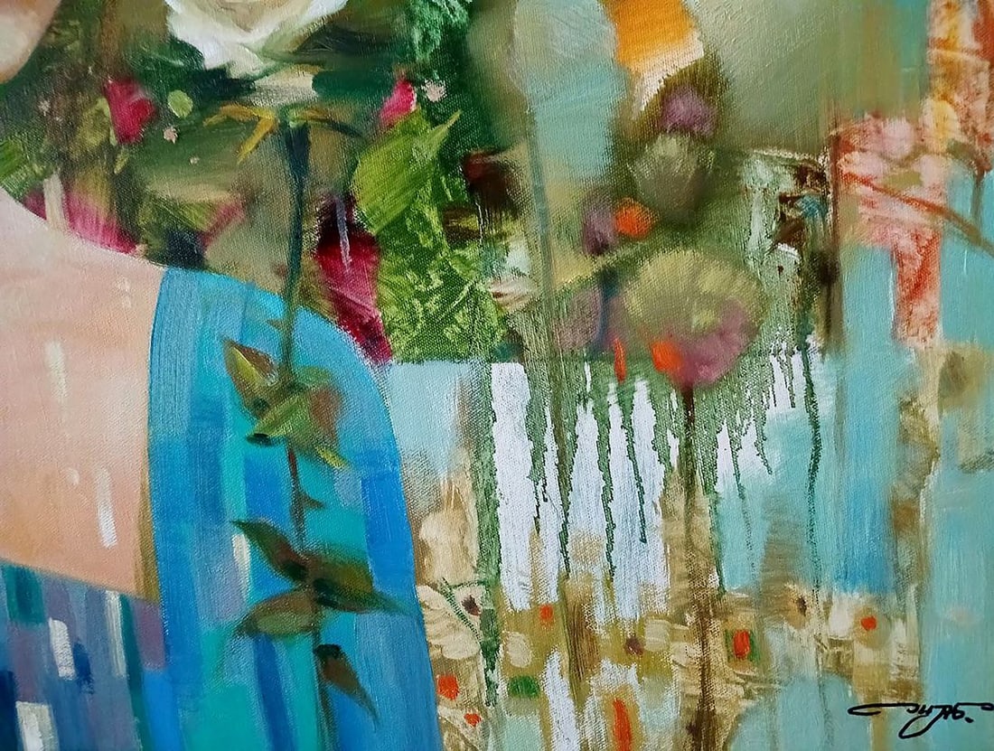 Abstract oil painting White rose Anatoly Tarabanov - 10