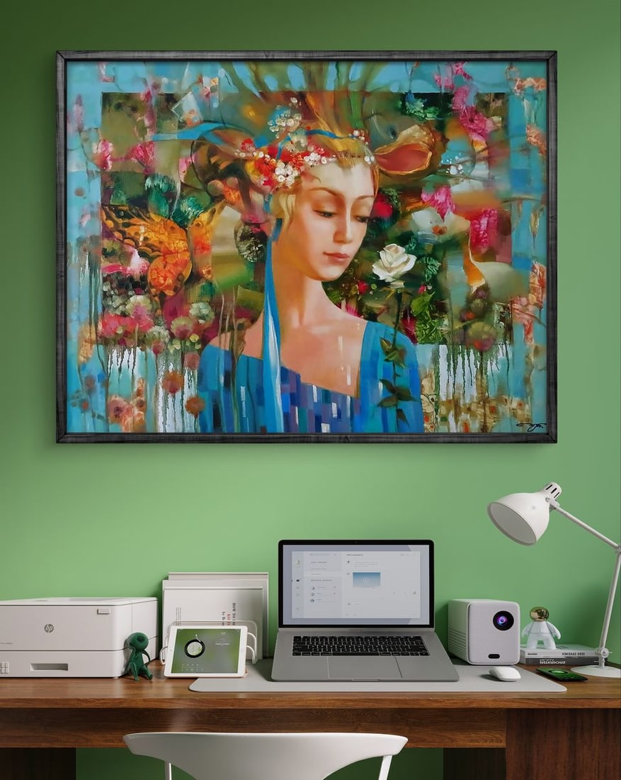 Abstract oil painting White rose Anatoly Tarabanov - 2