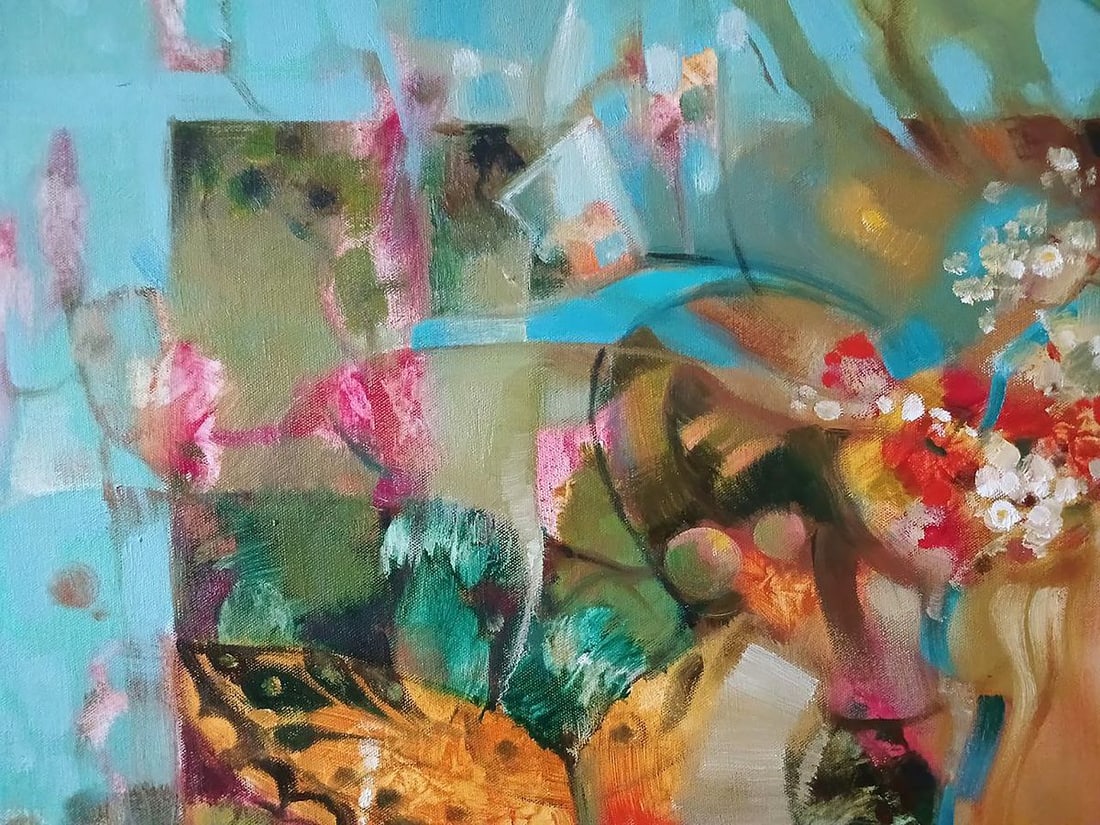 Abstract oil painting White rose Anatoly Tarabanov - 4