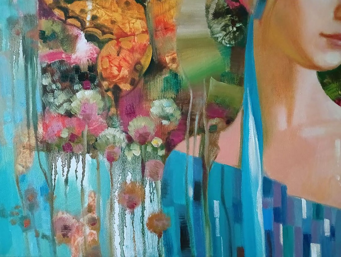 Abstract oil painting White rose Anatoly Tarabanov - 8