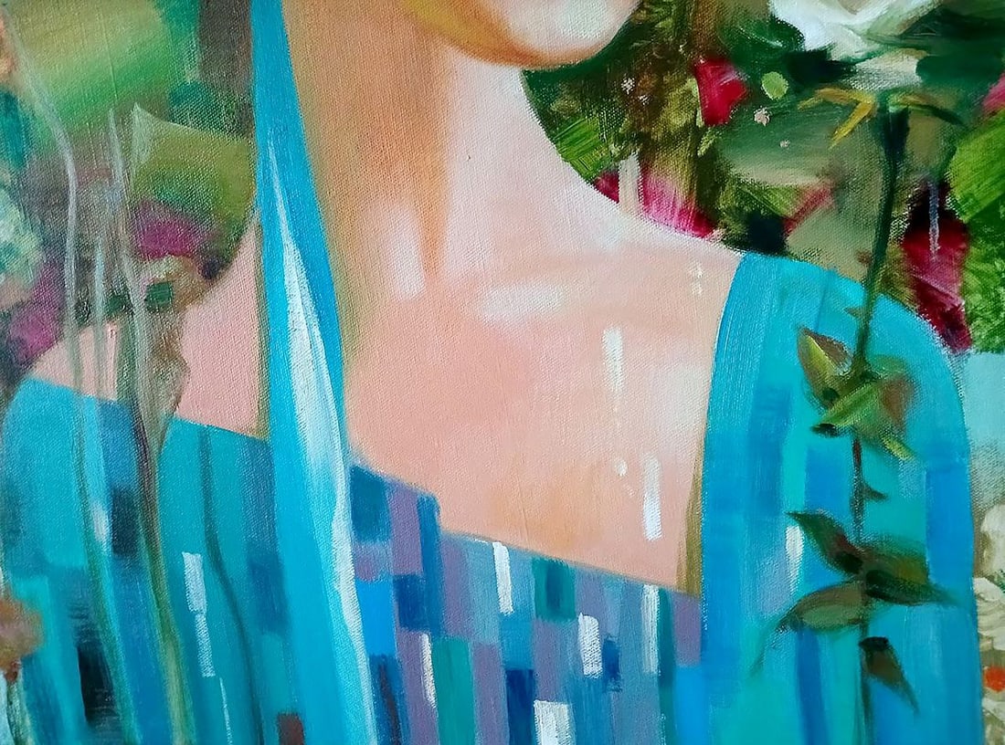 Abstract oil painting White rose Anatoly Tarabanov - 9