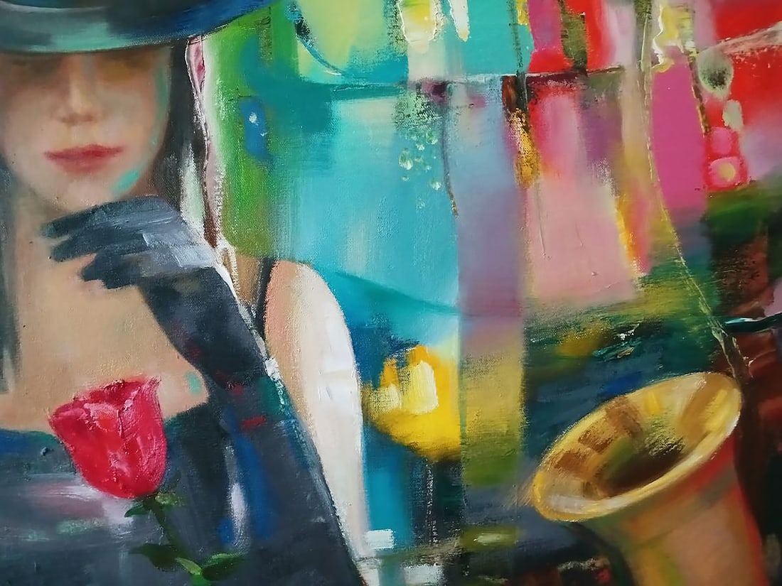 Abstract oil painting Evening Blues Anatoly Tarabanov - 7