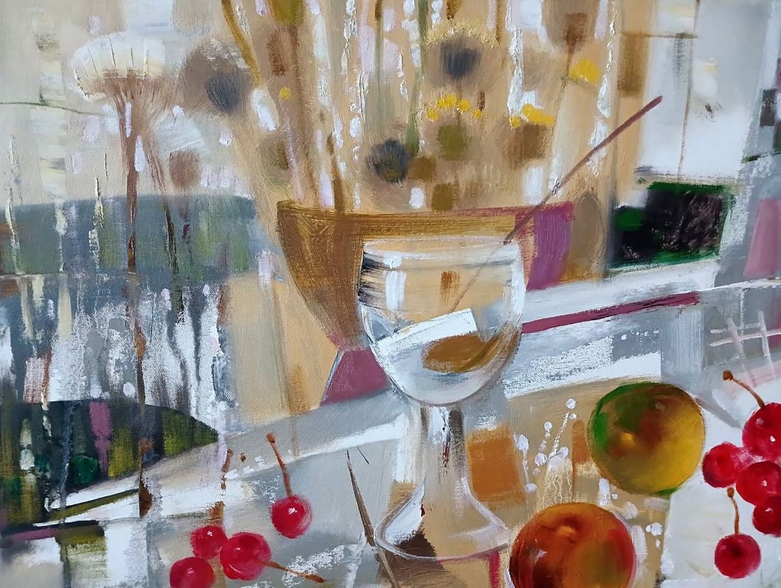 Abstract oil painting Cherries Anatoly Tarabanov - 4