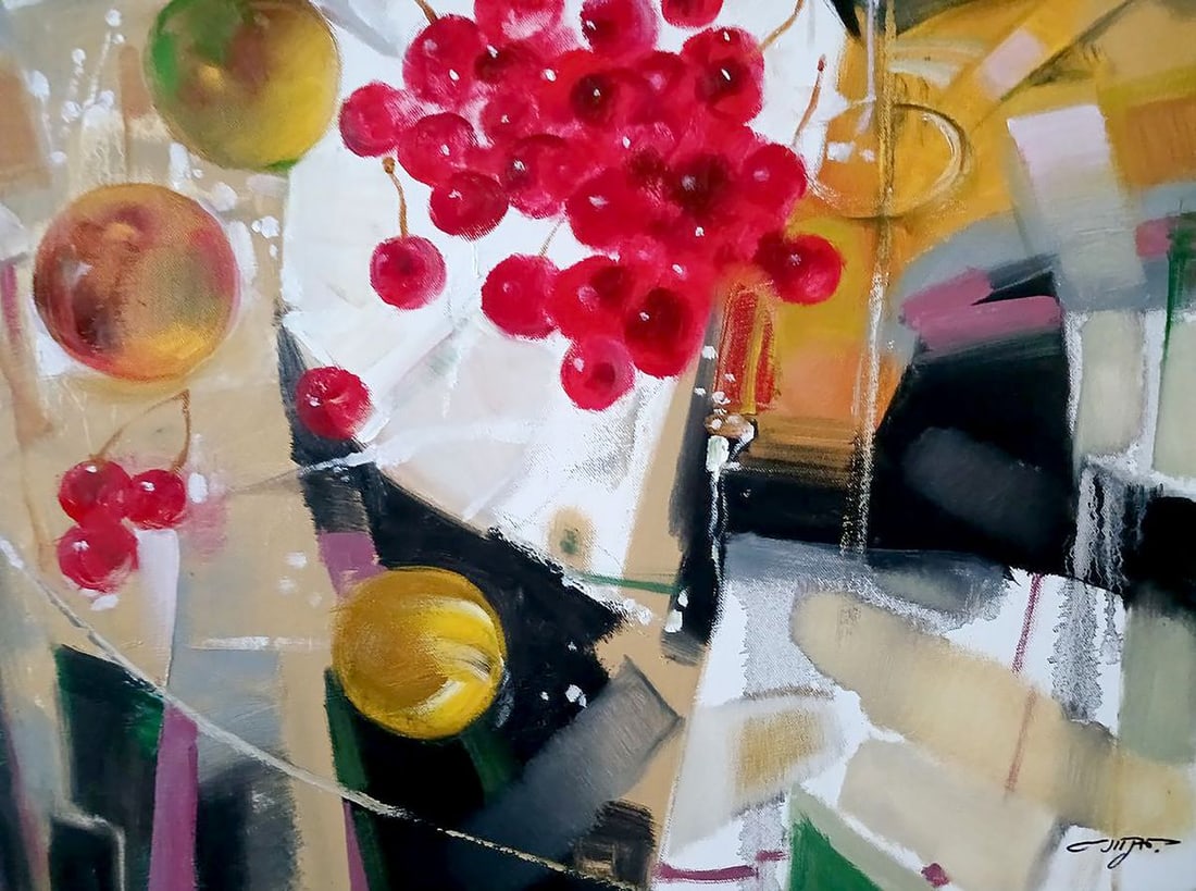 Abstract oil painting Cherries Anatoly Tarabanov - 7