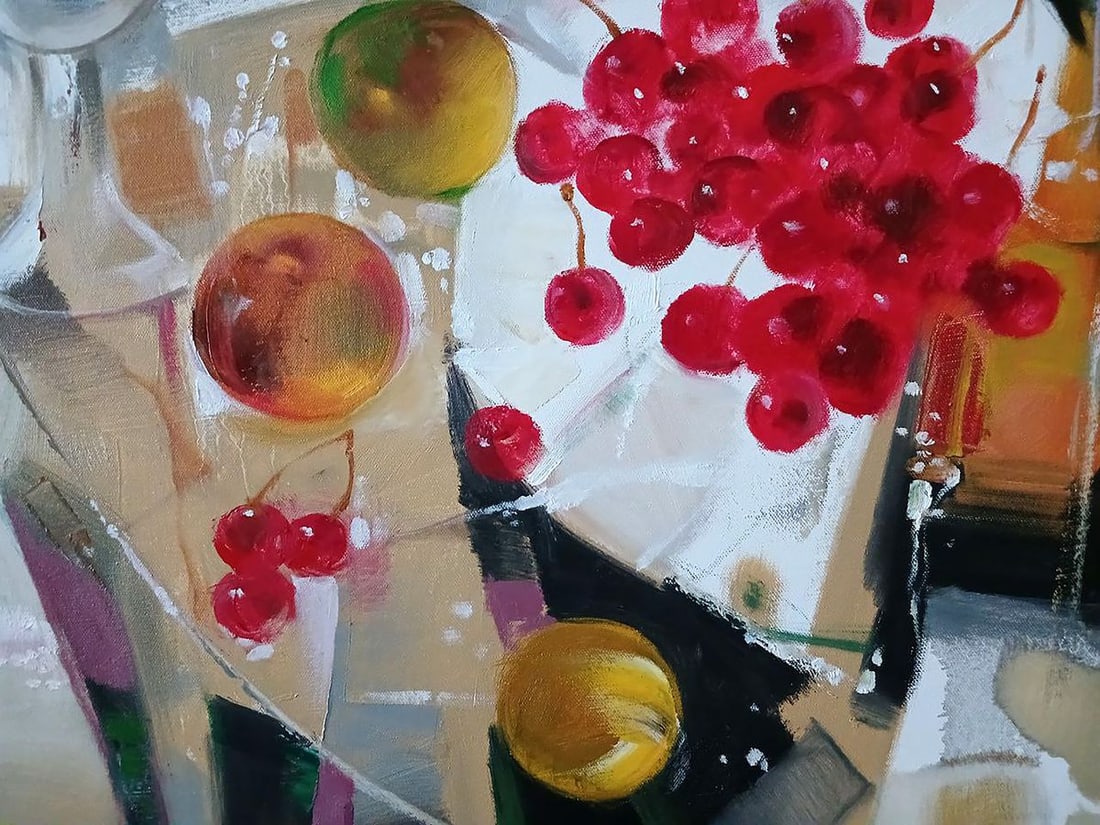 Abstract oil painting Cherries Anatoly Tarabanov - 8