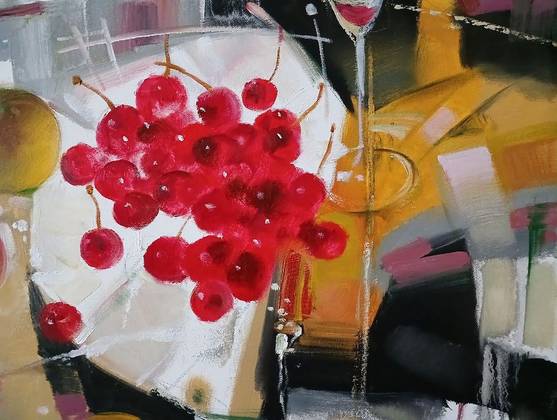 Abstract oil painting Cherries Anatoly Tarabanov - 9