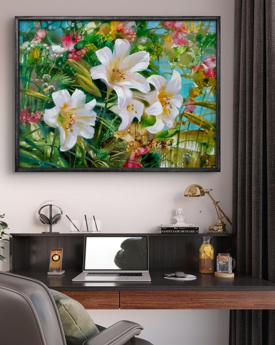 Abstract oil painting Summer flowers Anatoly Tarabanov - 2