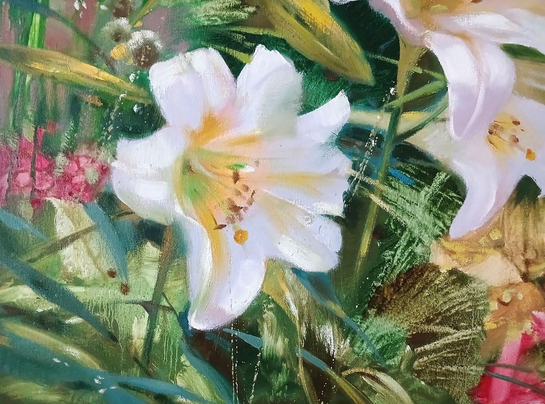 Abstract oil painting Summer flowers Anatoly Tarabanov - 5