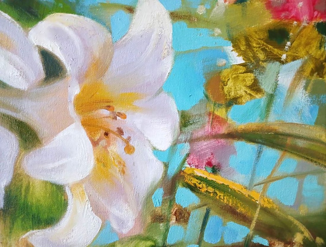 Abstract oil painting Summer flowers Anatoly Tarabanov - 8
