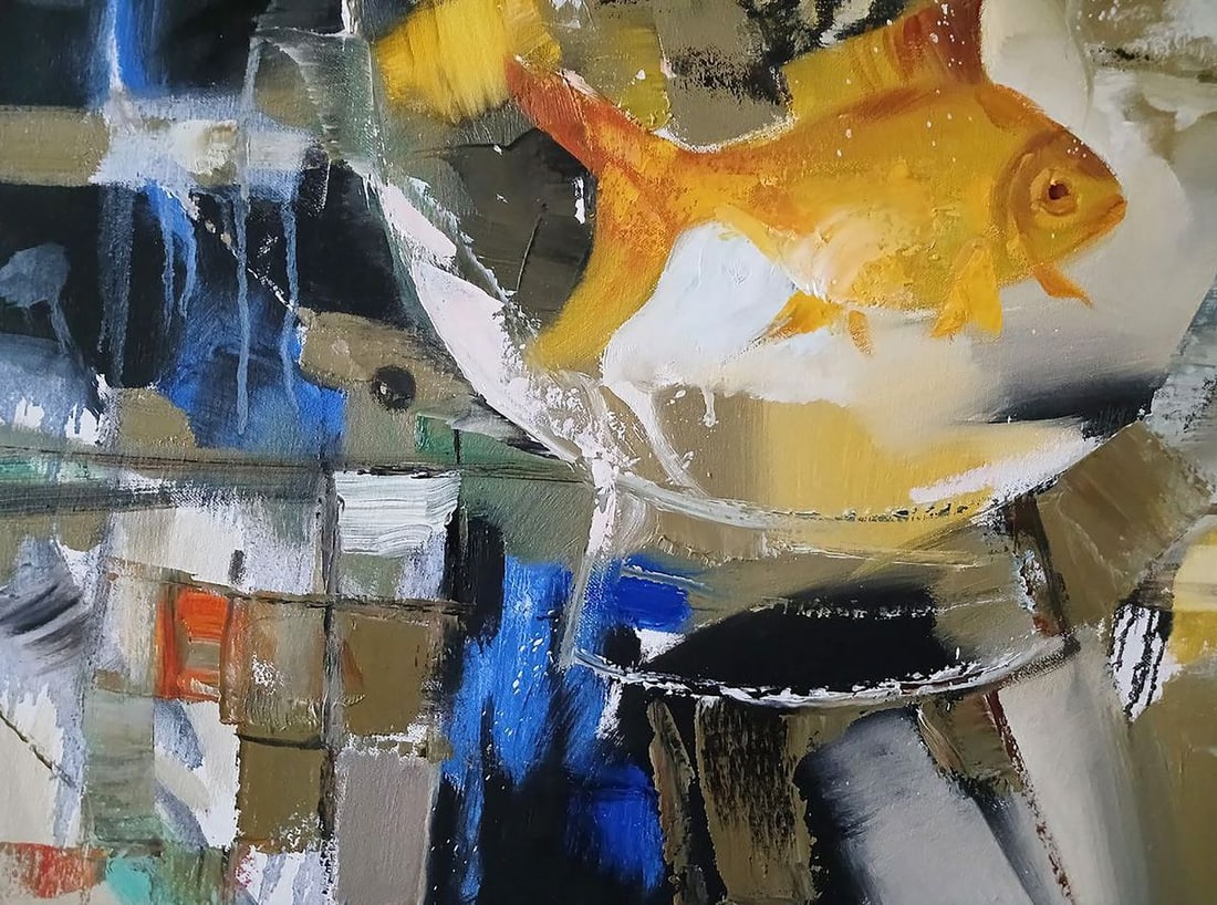 Abstract oil painting Goldfish Anatoly Tarabanov - 6