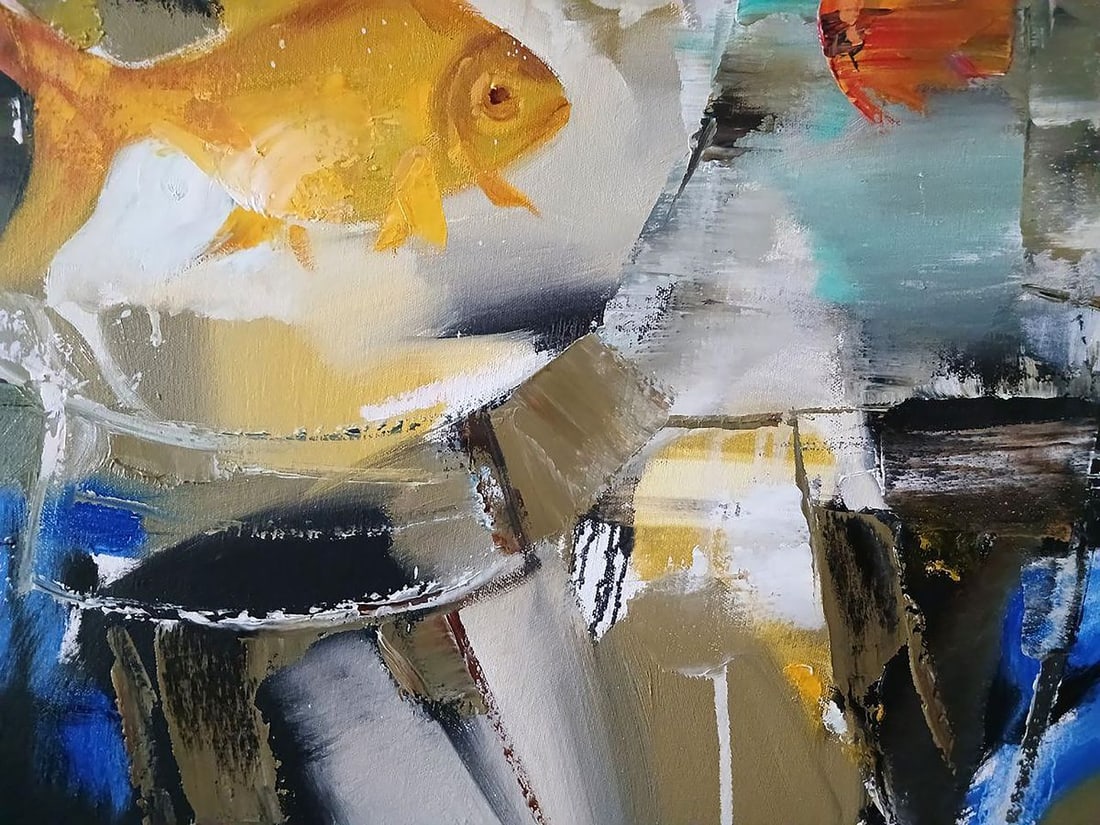 Abstract oil painting Goldfish Anatoly Tarabanov - 7
