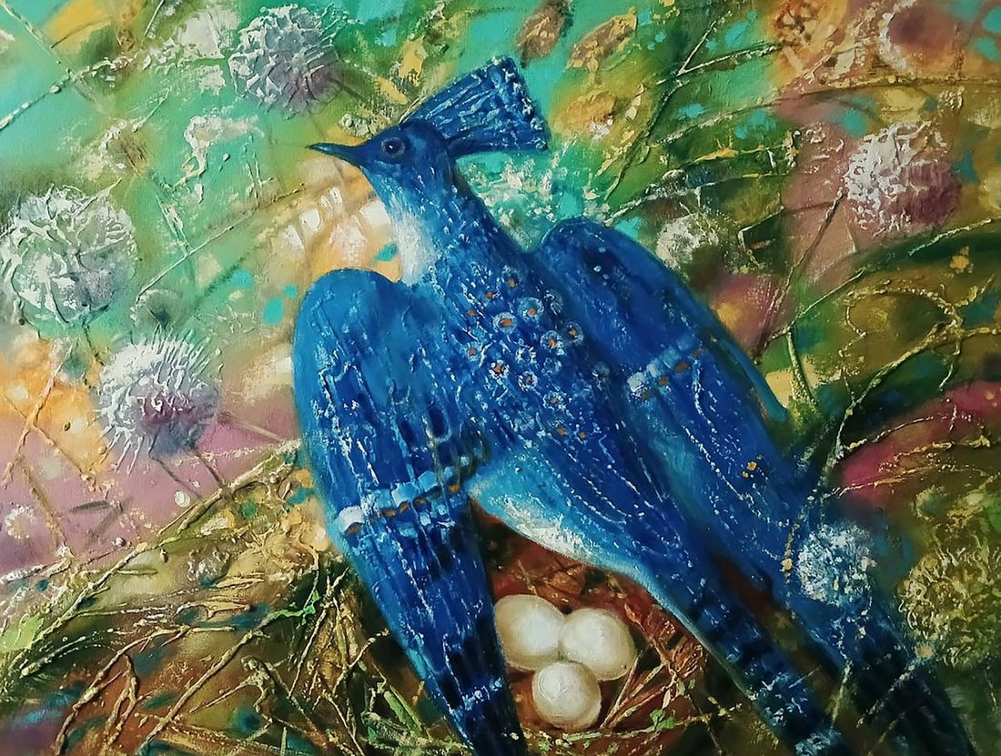 Abstract oil painting Blue Bird Anatoly Tarabanov (1 of 10)