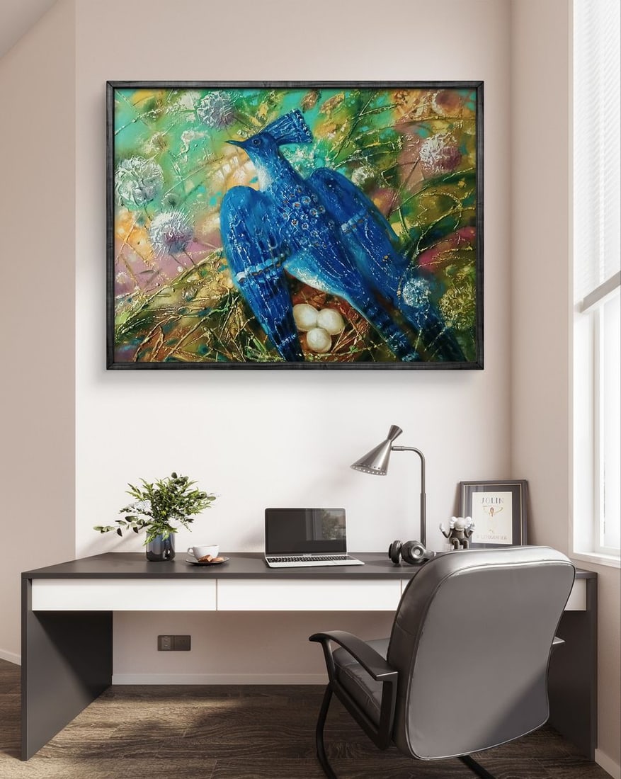 Abstract oil painting Blue Bird Anatoly Tarabanov - 2